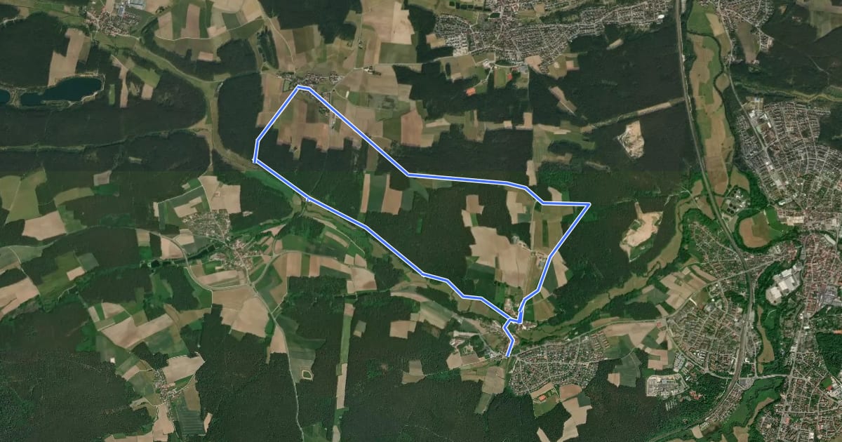 Маршрут Rundwanderweg Aurachtal на спутниковом снимке