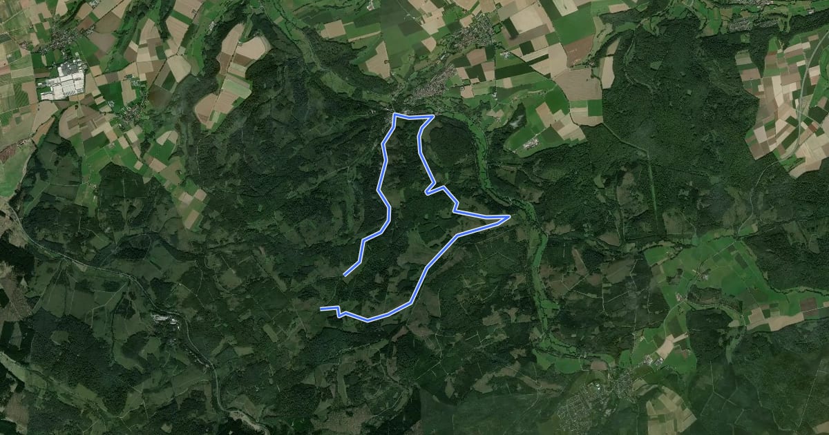 Маршрут Rundwanderweg Büren-Harth – Harlebachweg на спутниковом снимке