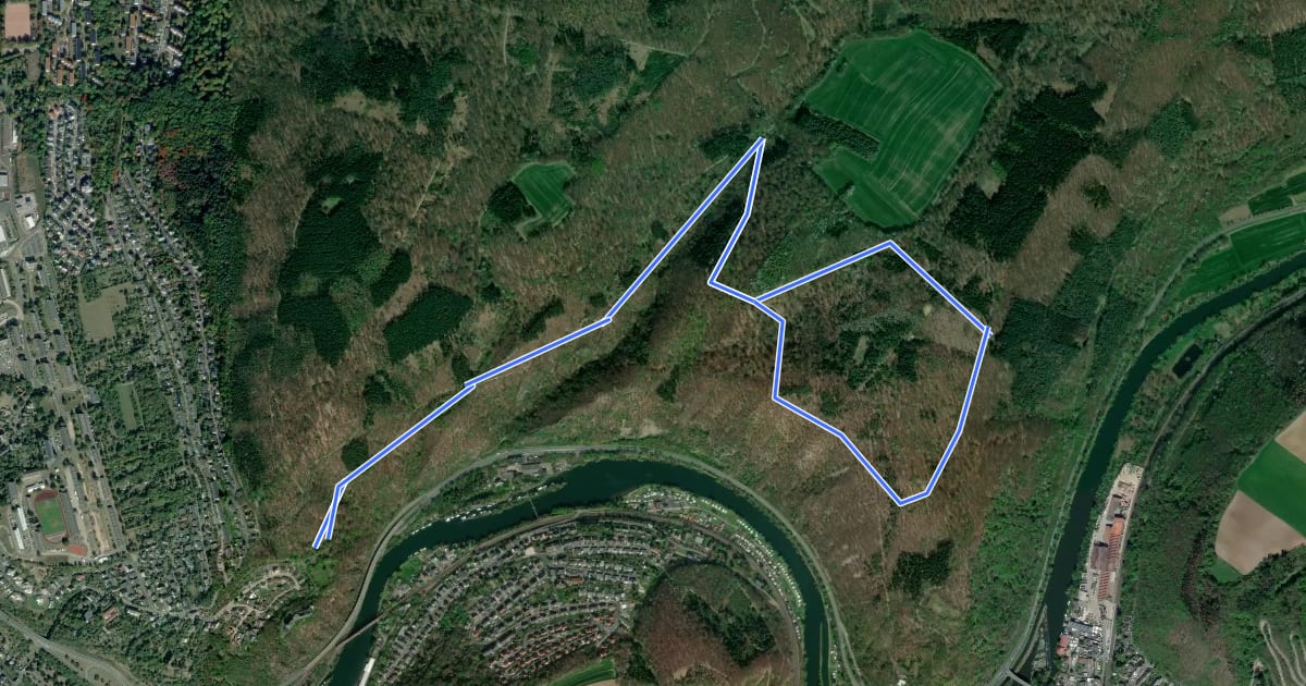 Маршрут Rundwanderweg B2 на спутниковом снимке