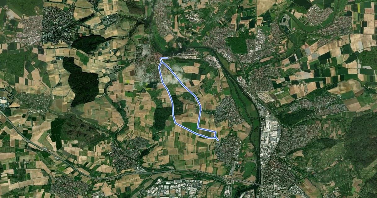 Маршрут Rundwanderweg Bad Wimpfen 1: Auf den Spuren Tilly's на спутниковом снимке