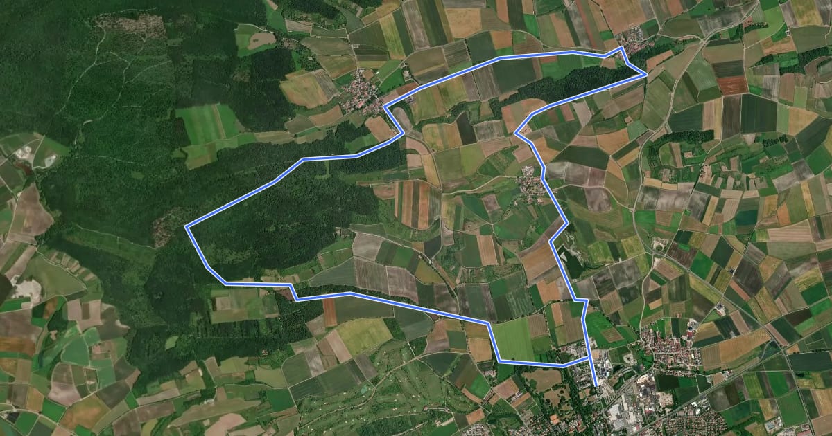Маршрут Rundwanderweg Bad Windsheim 1 на спутниковом снимке