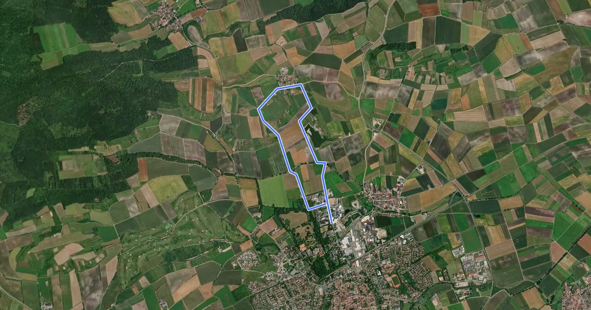 Маршрут Rundwanderweg Bad Windsheim 3 на спутниковом снимке