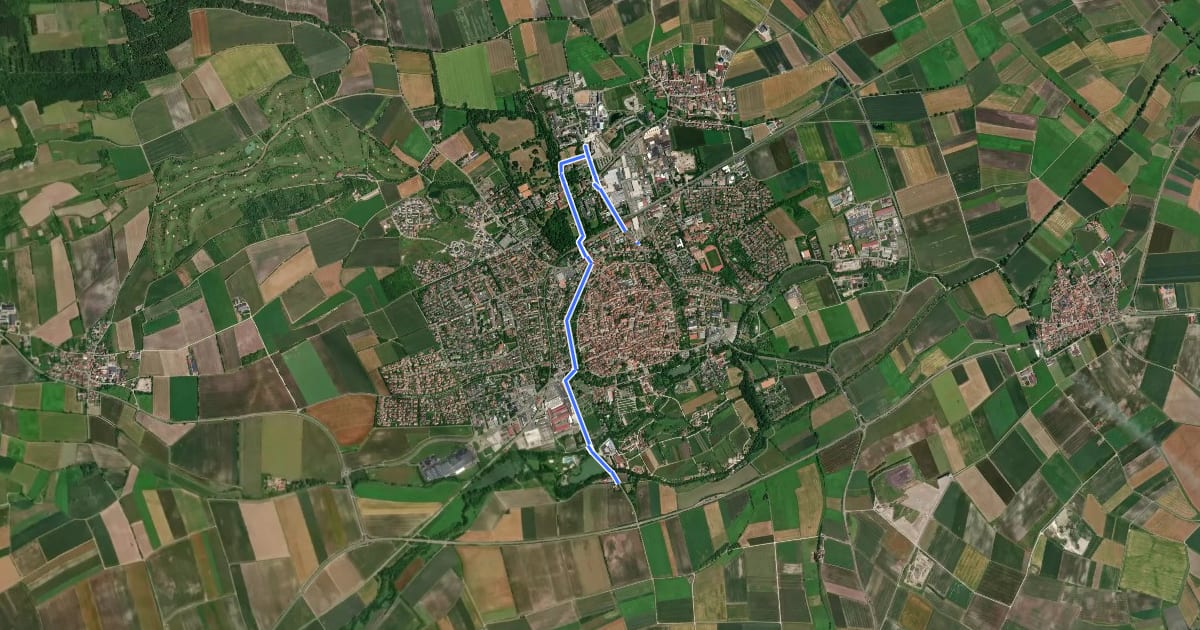 Маршрут Rundwanderweg Bad Windsheim 4 на спутниковом снимке