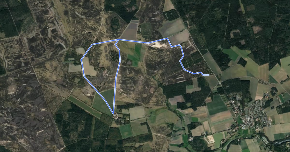 Маршрут Rundwanderweg Behringen B2 на спутниковом снимке