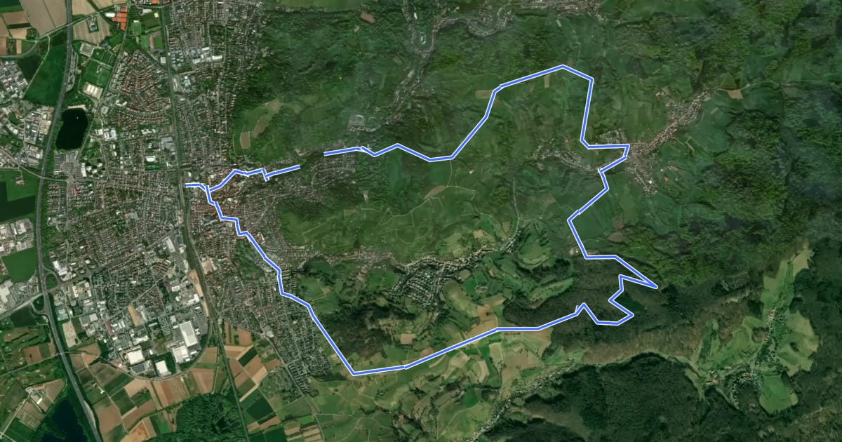 Маршрут Rundwanderweg Bensheim 4: Gronau-Weg на спутниковом снимке