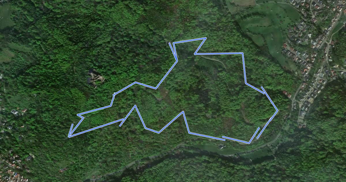 Маршрут Rundwanderweg Bensheim Auerbacher Schloss 3: Mühltal-Weg на спутниковом снимке