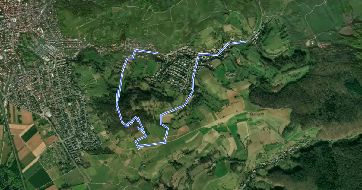 Маршрут Rundwanderweg Bensheim Bordmühle 2: Hemsberg-Weg на спутниковом снимке