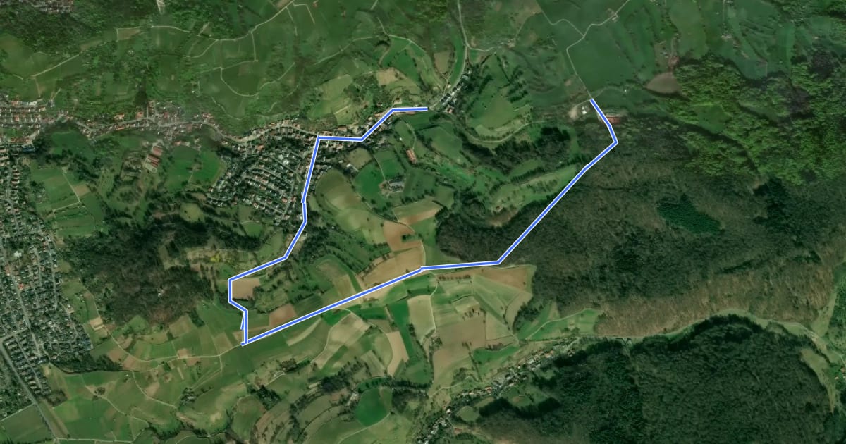 Маршрут Rundwanderweg Bensheim Bordmühle 3: Alpengassen-Weg на спутниковом снимке