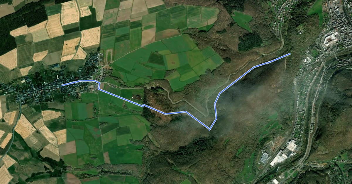 Маршрут Rundwanderweg Bergen 1 на спутниковом снимке