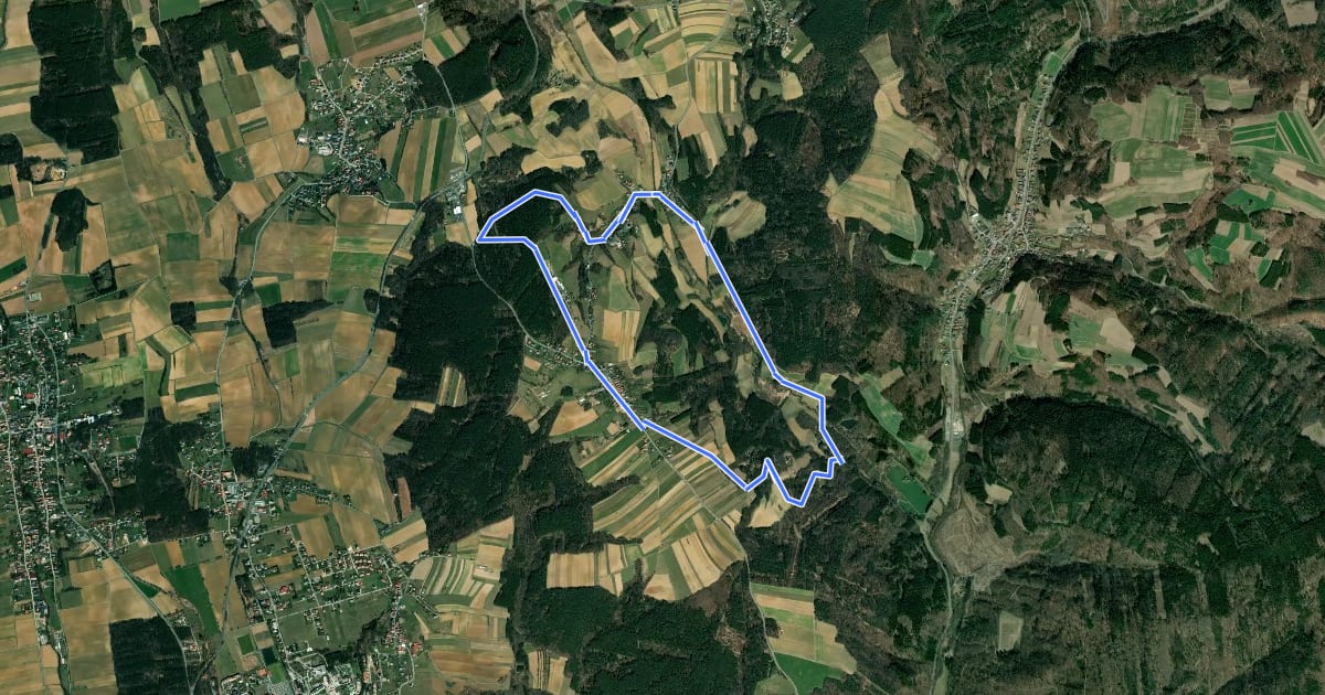 Маршрут Rundwanderweg Bergwerk/Neustift - Schloss/Tauchental/Sonnleiten на спутниковом снимке