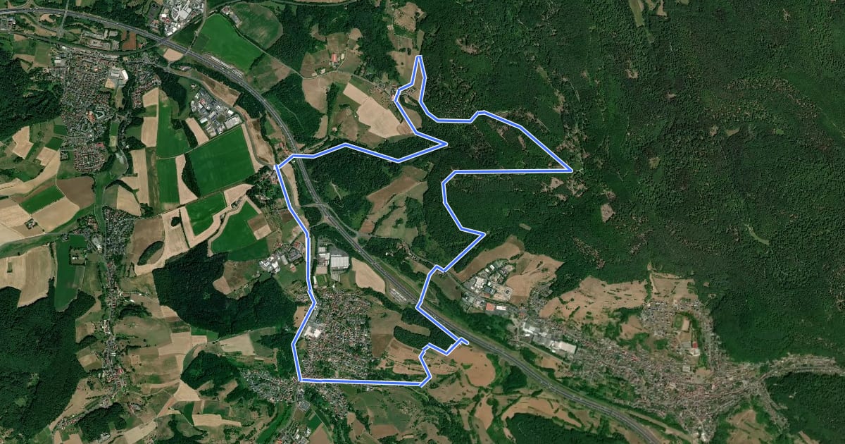 Маршрут Rundwanderweg Bessenbach 2 на спутниковом снимке