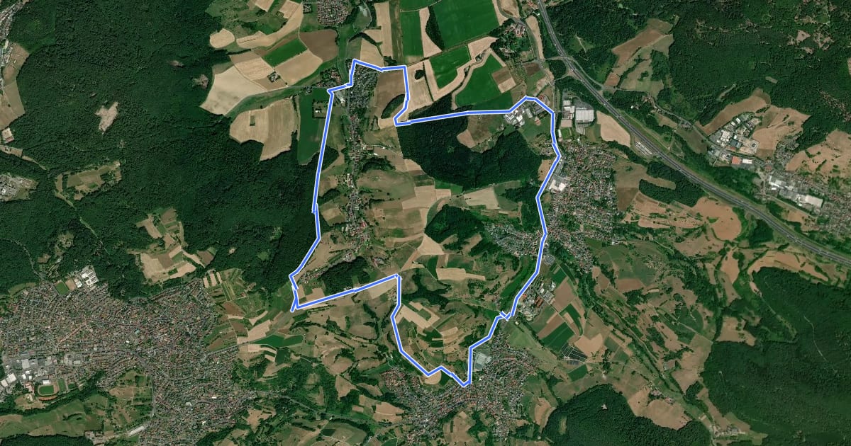 Маршрут Rundwanderweg Bessenbach 3 на спутниковом снимке