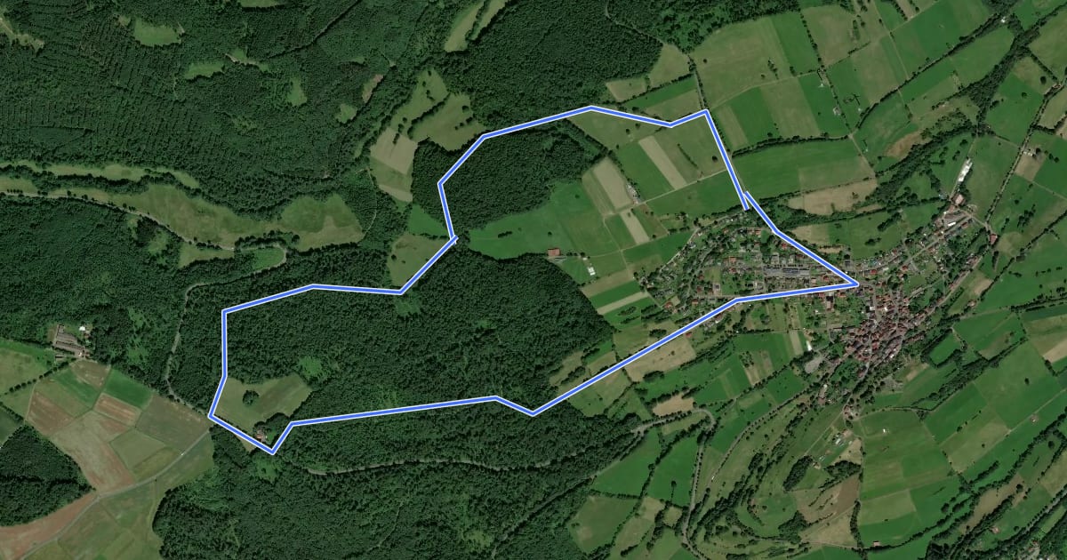 Маршрут Rundwanderweg Betzenrod B1 на спутниковом снимке