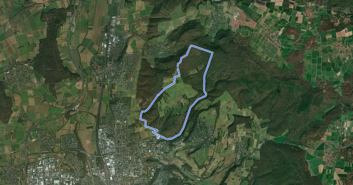 Маршрут Rundwanderweg Bilingshäuser Schlucht – Tour grünes Quadrat на спутниковом снимке