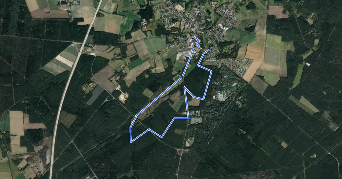 Маршрут Rundwanderweg Bispingen Bi3 на спутниковом снимке
