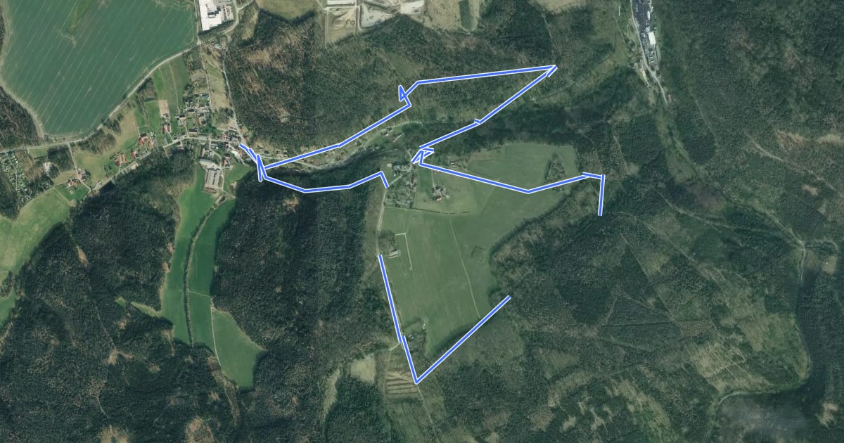 Маршрут Rundwanderweg Blauer Punkt на спутниковом снимке