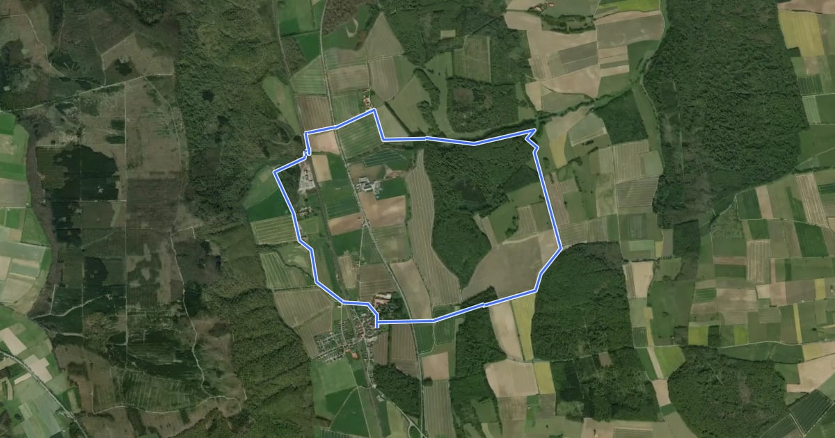 Маршрут Rundwanderweg Borlinghausen A4 (Willebadessen: Schloss Borlinghausen) на спутниковом снимке