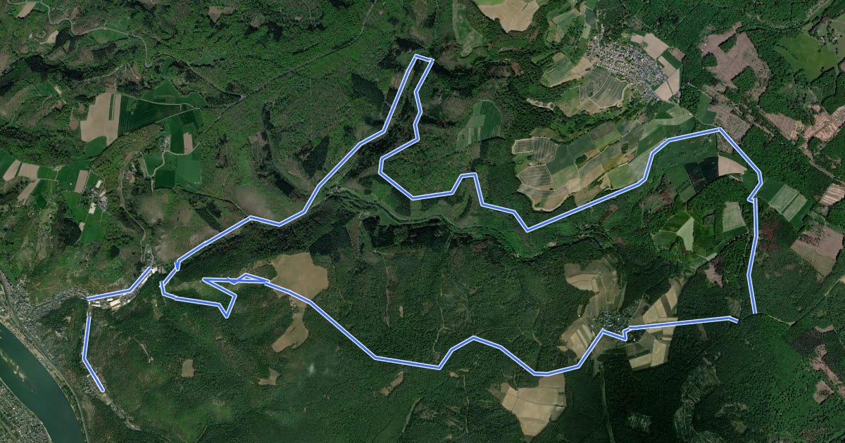 Маршрут Rundwanderweg Braubach: B3 Kleinbahndamm-Hinterwald-Molkenborn на спутниковом снимке