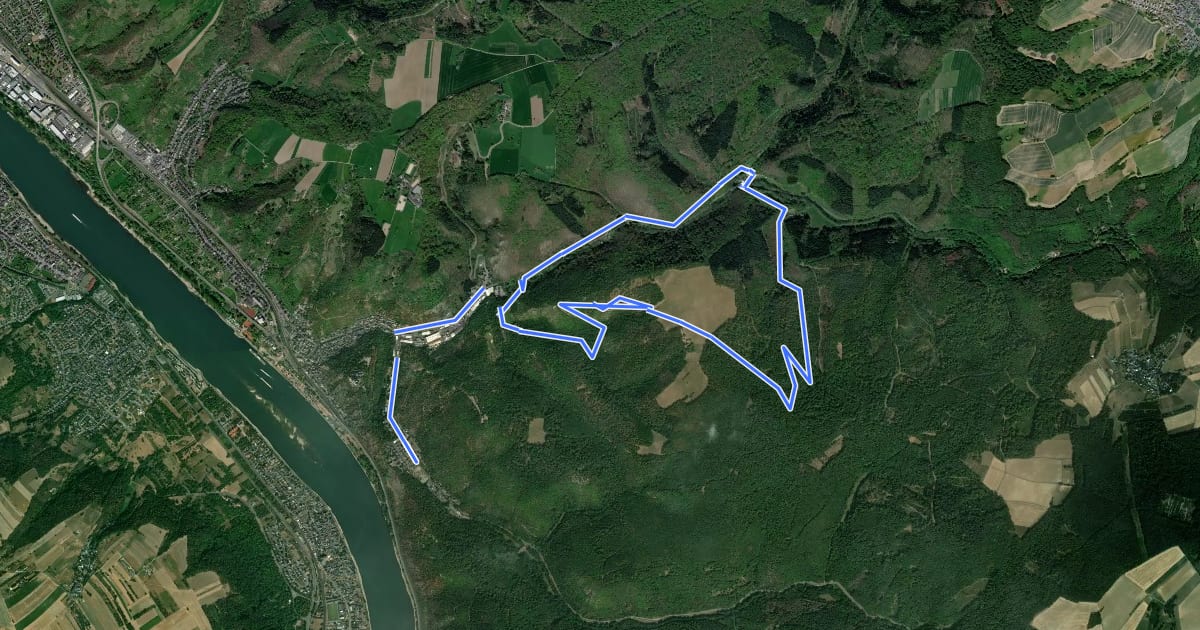 Маршрут Rundwanderweg Braubach: B4 Molkenborn-Römersborn-Forstmühle на спутниковом снимке