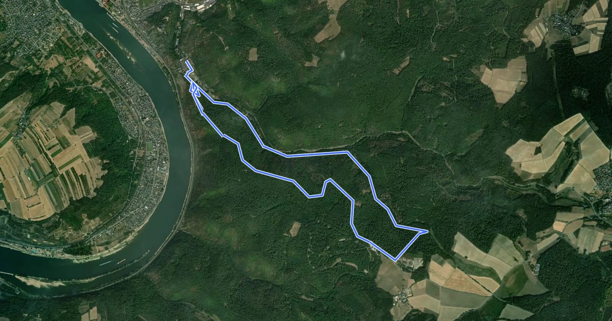 Маршрут Rundwanderweg Braubach: B6 Salzborn-Spalt-Luginsland на спутниковом снимке