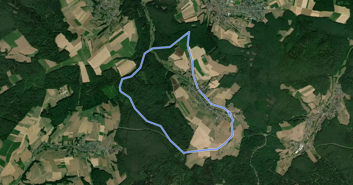 Маршрут Rundwanderweg Breitenbrunn 1: Breitenbach-Weg на спутниковом снимке