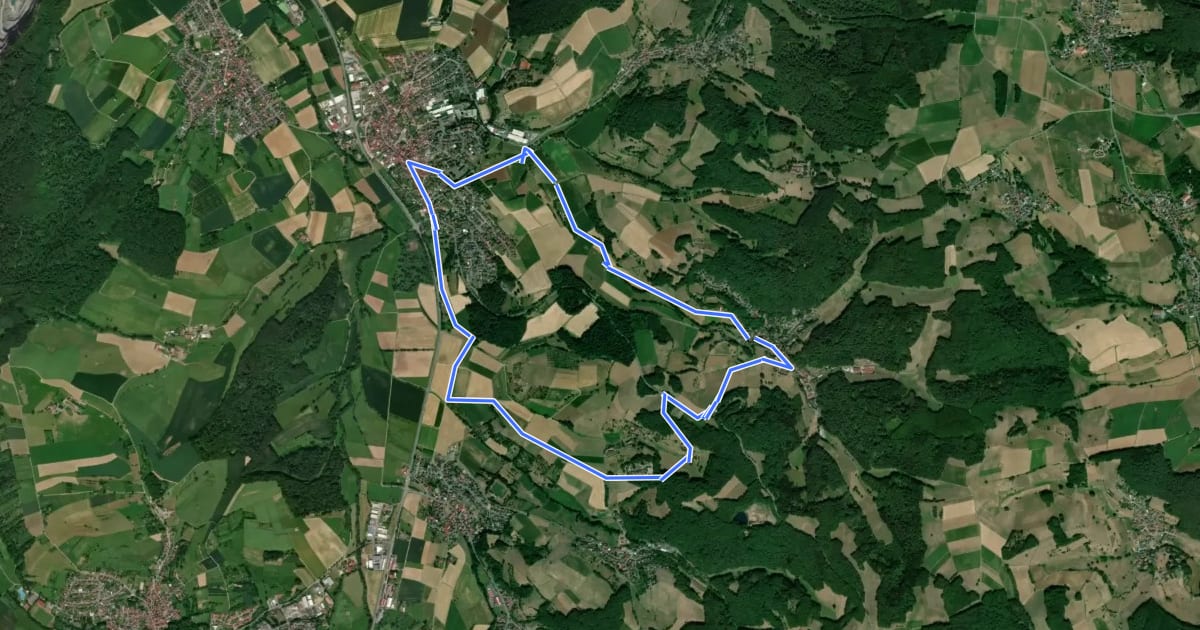 Маршрут Rundwanderweg Brensbach B1: Rundweg nach Wallbach на спутниковом снимке