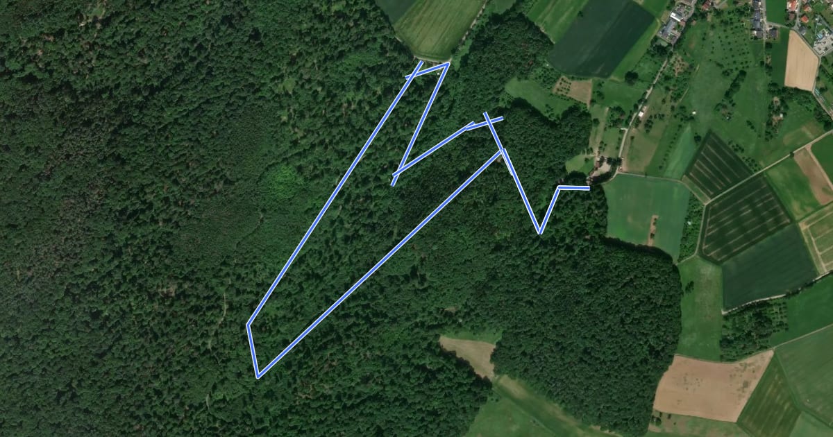 Маршрут Rundwanderweg Brensbach Im Röhr 2: Strieth-Weg на спутниковом снимке