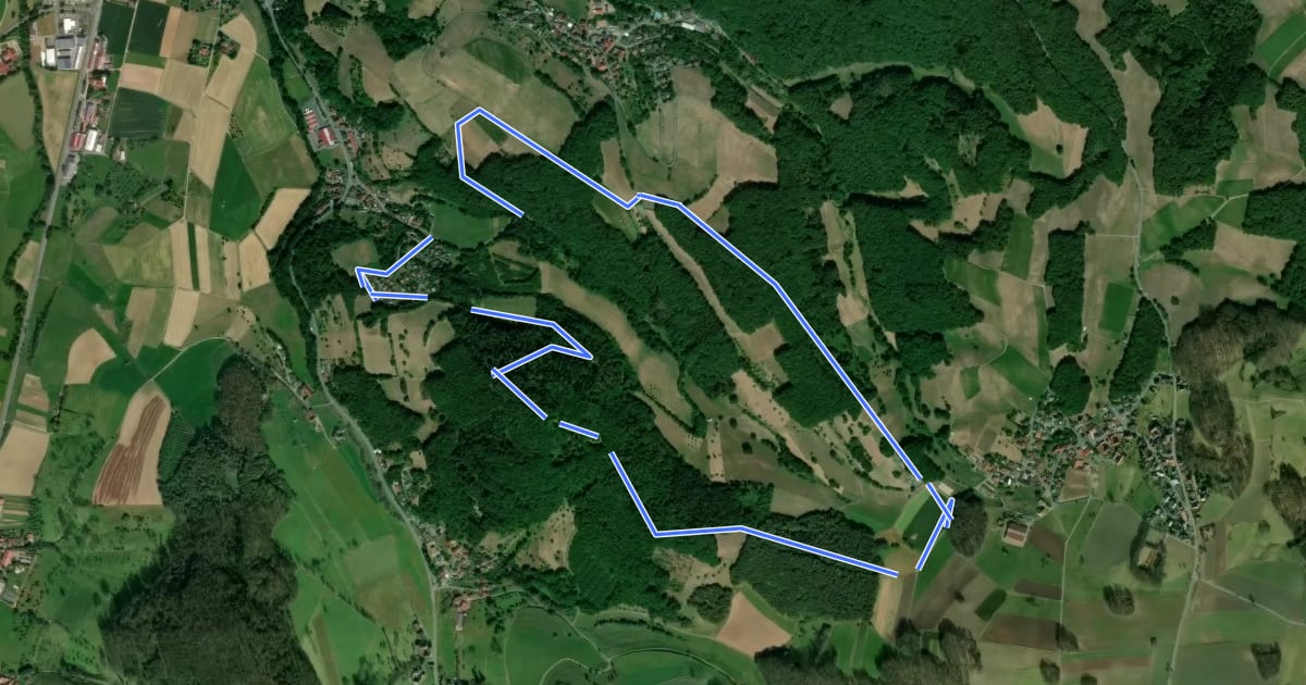 Маршрут Rundwanderweg Brensbach, Wildgehege 6: Schnellerts-Weg на спутниковом снимке