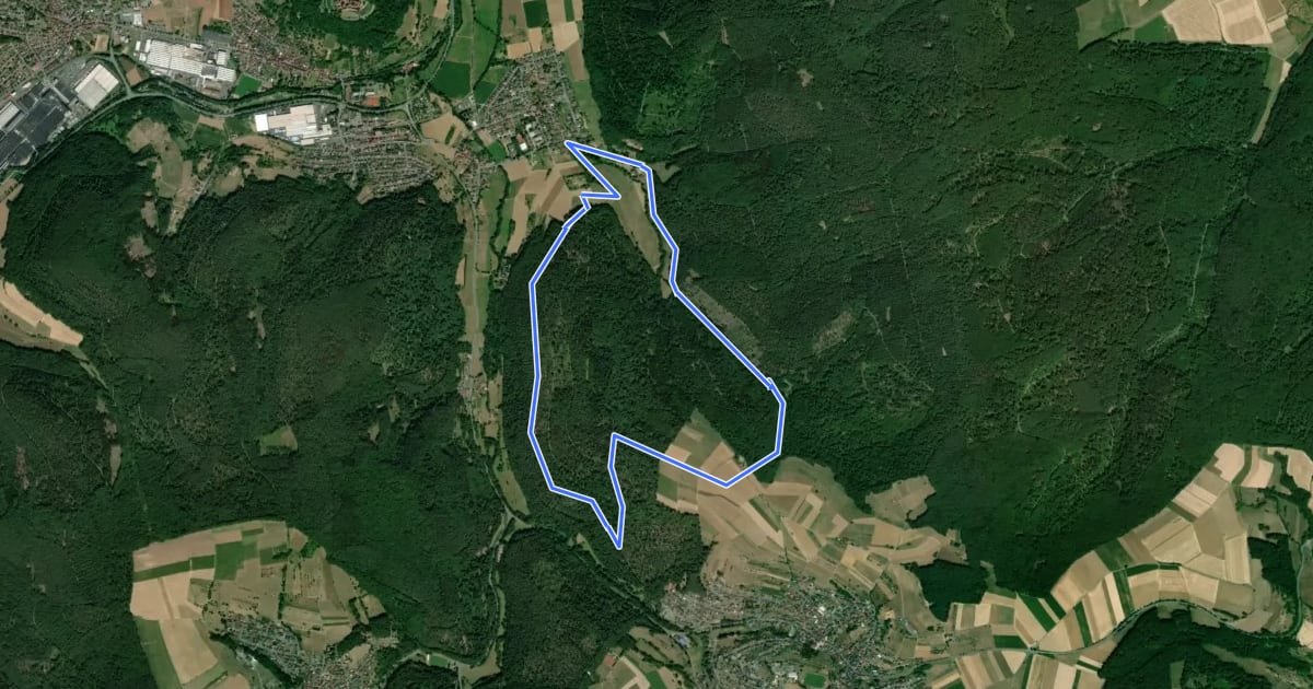 Маршрут Rundwanderweg Breuberg Pitschgrund 2: Obersberg-Weg на спутниковом снимке