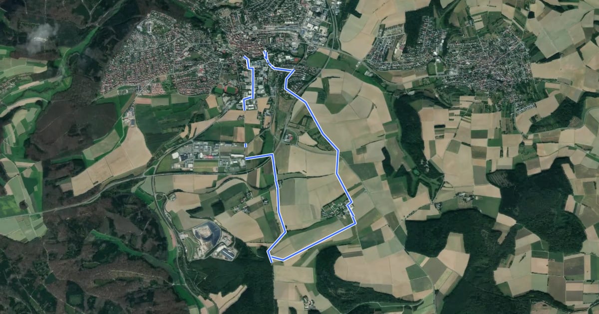 Маршрут Rundwanderweg Buchen 7: Wartberg-Werg на спутниковом снимке