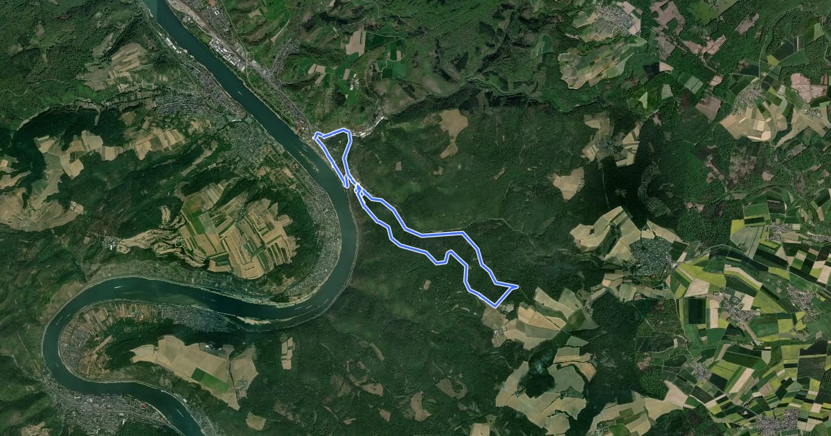 Маршрут Rundwanderweg Buchenweg Braubach на спутниковом снимке