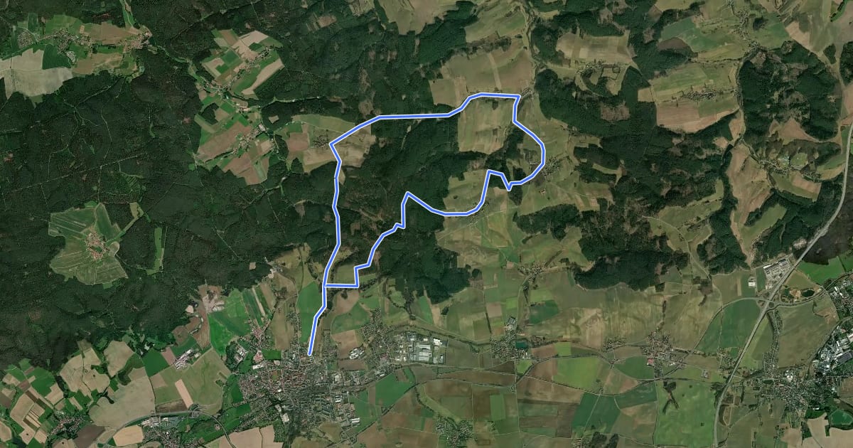 Маршрут Rundwanderweg Buntsandsteinrunde на спутниковом снимке