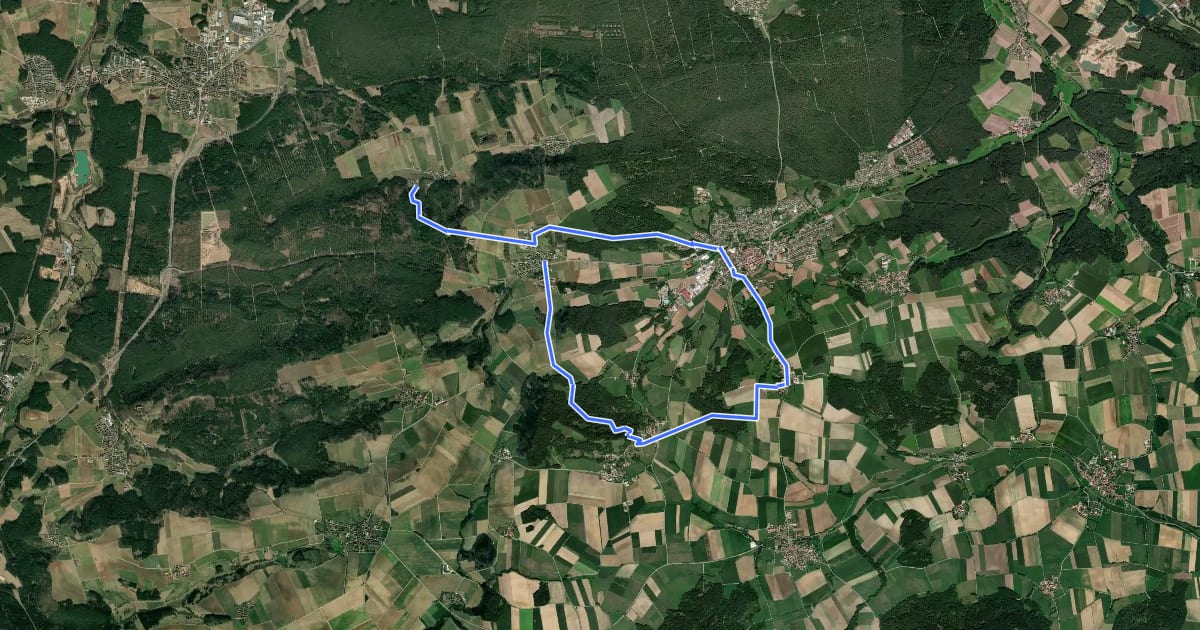 Маршрут Rundwanderweg Burgenweg на спутниковом снимке