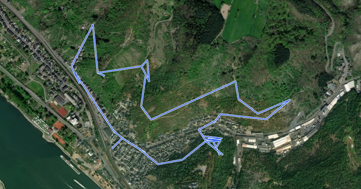 Маршрут Rundwanderweg Burgenweg Braubach на спутниковом снимке