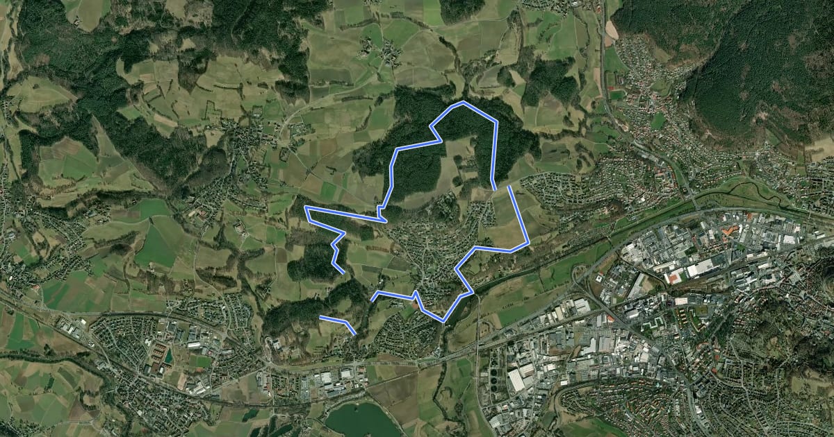 Маршрут Rundwanderweg Burghaig на спутниковом снимке