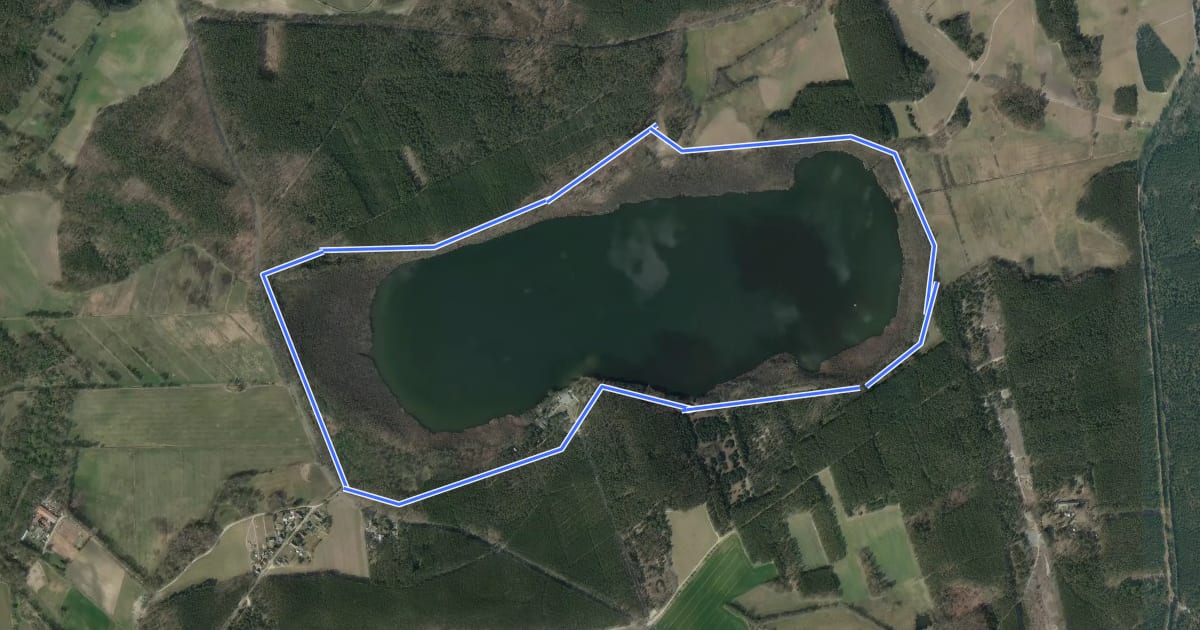 Маршрут Rundwanderweg Byhleguhrer See на спутниковом снимке