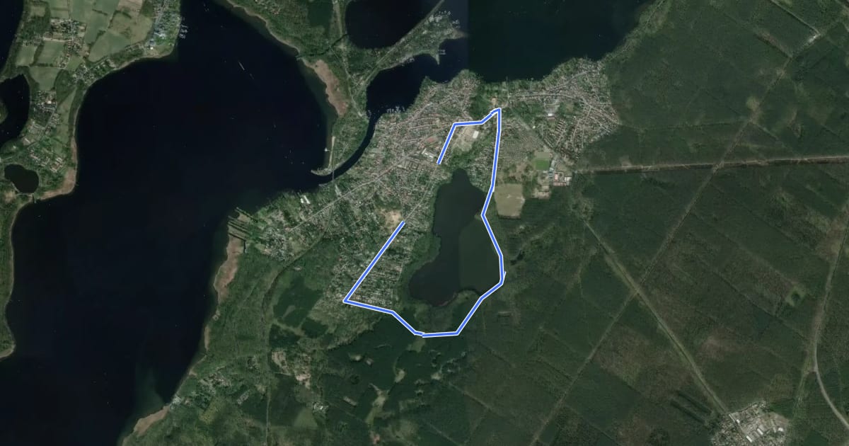 Маршрут Rundwanderweg Caputher See на спутниковом снимке