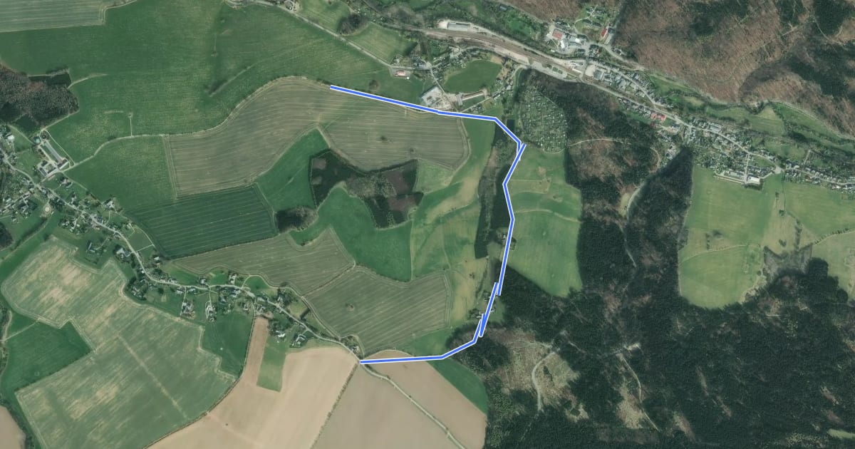 Маршрут Rundwanderweg Clausnitz на спутниковом снимке