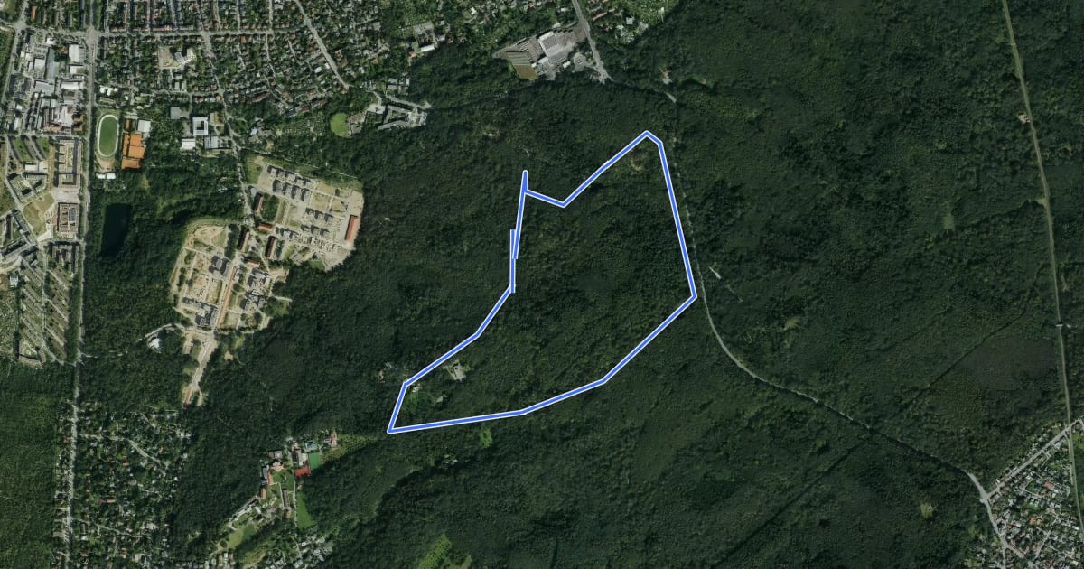 Маршрут Rundwanderweg Darmstadt Ludwigshöhe 1: Herrgottsberg - Weg на спутниковом снимке