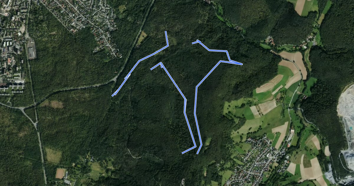 Маршрут Rundwanderweg Darmstadt Sommergrund 3: Frankensteinweg на спутниковом снимке