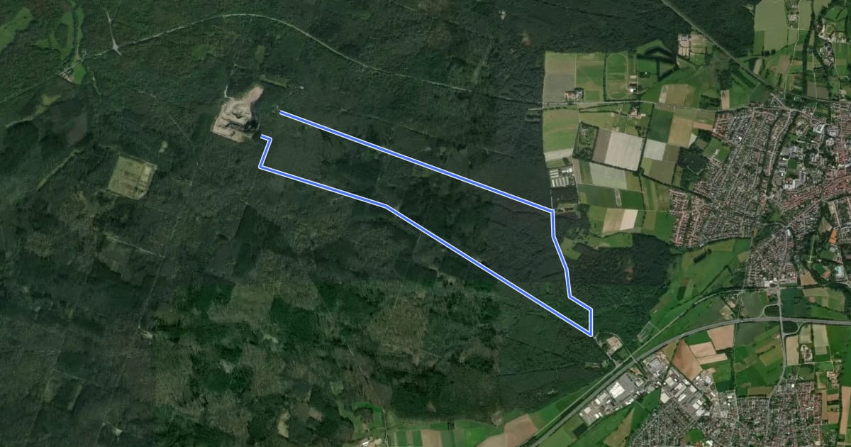 Маршрут Rundwanderweg Dieburg Spießfeld 3: Moret-Weg на спутниковом снимке