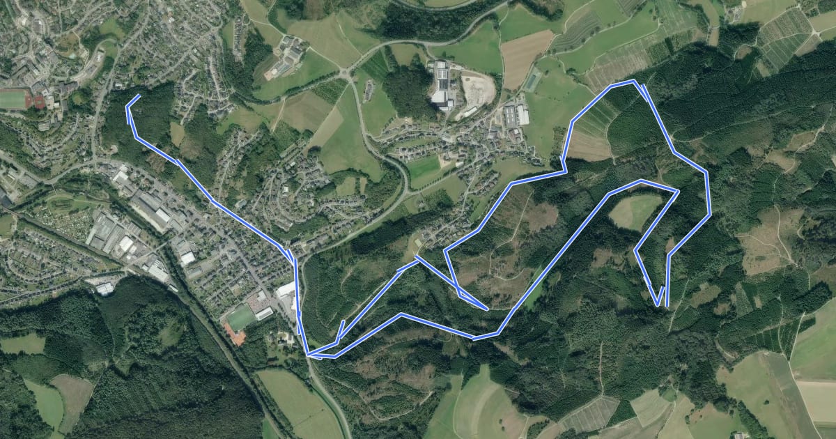 Маршрут Rundwanderweg (Doppelbalken) на спутниковом снимке