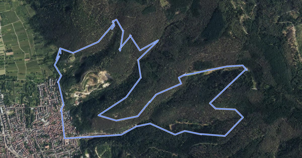 Маршрут Rundwanderweg Dossenheim 3 на спутниковом снимке