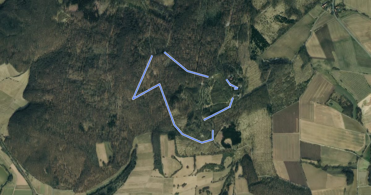Маршрут Rundwanderweg Dransfeld 1 на спутниковом снимке