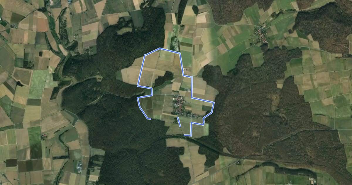 Маршрут Rundwanderweg Dransfeld 10 на спутниковом снимке