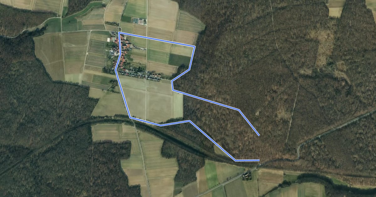 Маршрут Rundwanderweg Dransfeld 11 на спутниковом снимке