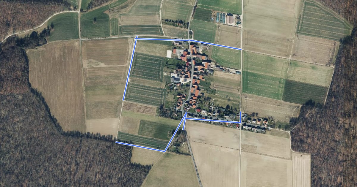 Маршрут Rundwanderweg Dransfeld 12 на спутниковом снимке