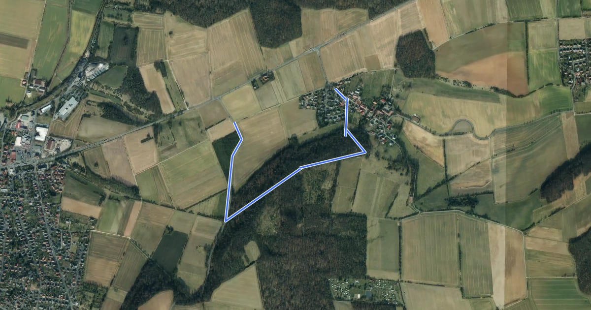 Маршрут Rundwanderweg Dransfeld 15 на спутниковом снимке