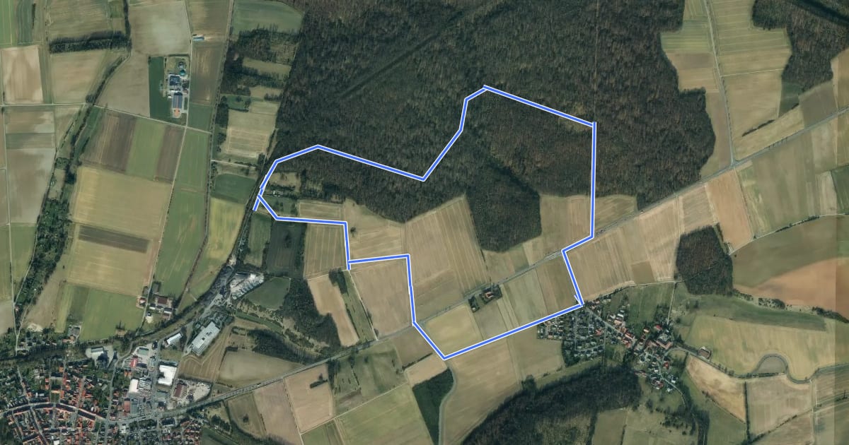Маршрут Rundwanderweg Dransfeld 16 на спутниковом снимке