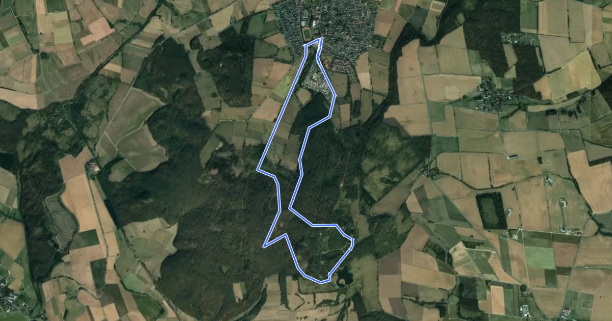 Маршрут Rundwanderweg Dransfeld 2 на спутниковом снимке